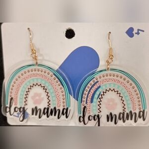 Colorful Rainbow Dog Mama Earrings